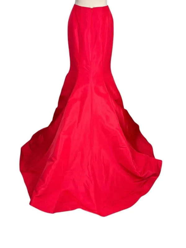 Sherri Hill Red Mermaid Skirt with Train size 8 NEW paired with checkered blouse - Image 6