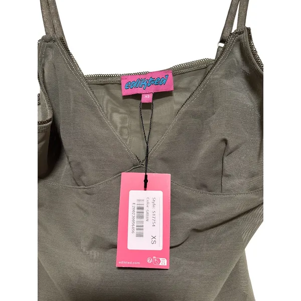 Edikted Green Sheer Mesh Camisole Tank Top XS - Image 5