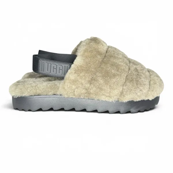 New UGG Super Fluff Slippers Sz 11 Logo Strap Shoes 1121751 Australian Lambs Fur - Image 8