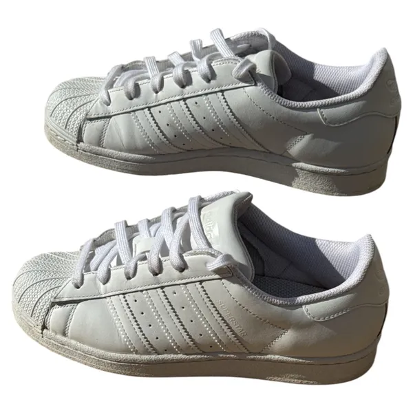 Adidas Superstar Triple White Sneakers Women’s 6.5 Leather Shell Toe - Image 3