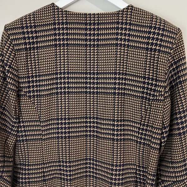 CAbi Women's Small Tartan Plaid Flounce Jacket Longline‎ Dark Acadamia # 3902 - Image 6