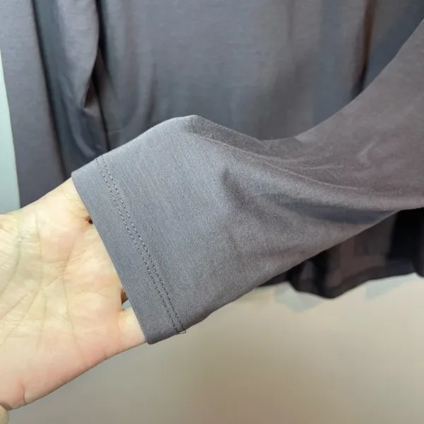 Athleta Essence Open Twist Back Shirt Top Gray Long Sleeves Athletic Sporty Med - Image 3