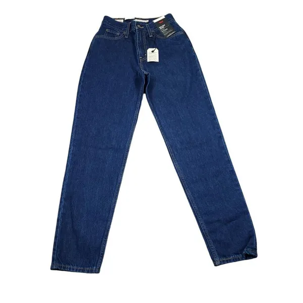 Levi’s Premium 80's Mom Jeans High Rise Tapered Dark Wash Blue Size 23 x 28 - Image 2