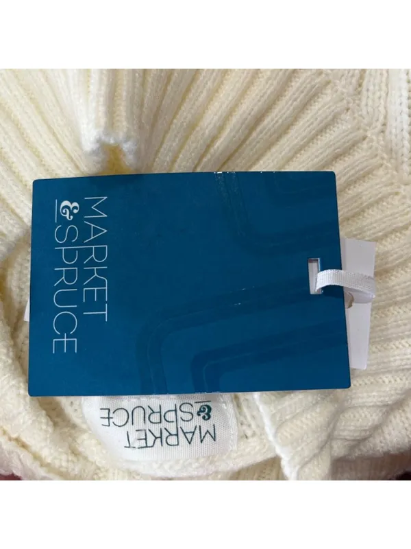Market & Spruce Shaker Mock Neck Sweater Cream Size XXL NWT Minimalist Luxury - Image 10