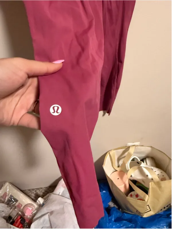 Lululemon Fast and Free High-Rise Tight 25" *Pockets Washed Mauve- Size 6 RARE - Image 5