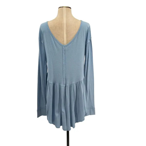 Free People We The Free Rose Petal Tee Shirt Long Sleeve‎ Blue Size Large - Image 9