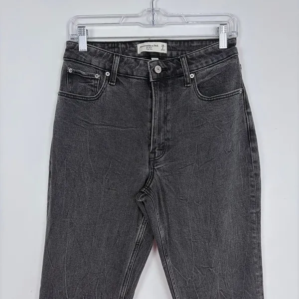 Abercrombie &‎ Fitch The Mom High Rise Jean Curve Love Black Denim Size 26/2 - Image 4