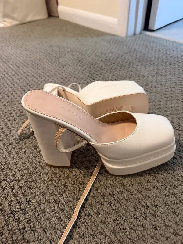 Princess Polly White Platform Heels - Image 2