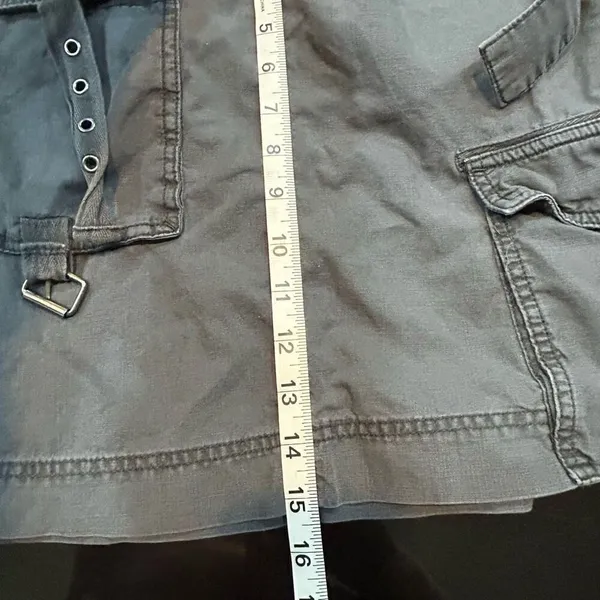 Free People Utility Cargo Mini Skirt Dark‎ Gray Belted Pockets Size 4 - Image 5