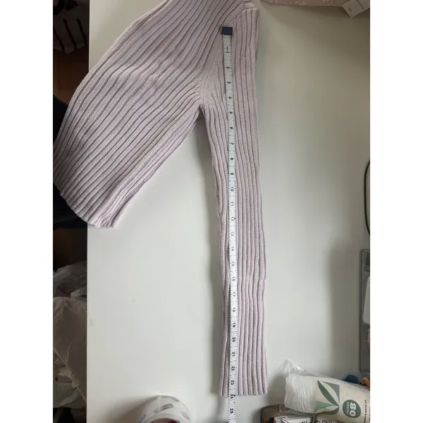 American Eagle Lilac Ribbed Full Zip Cardigan Sweater Mock Neck Lilac‎ Marl Med - Image 8