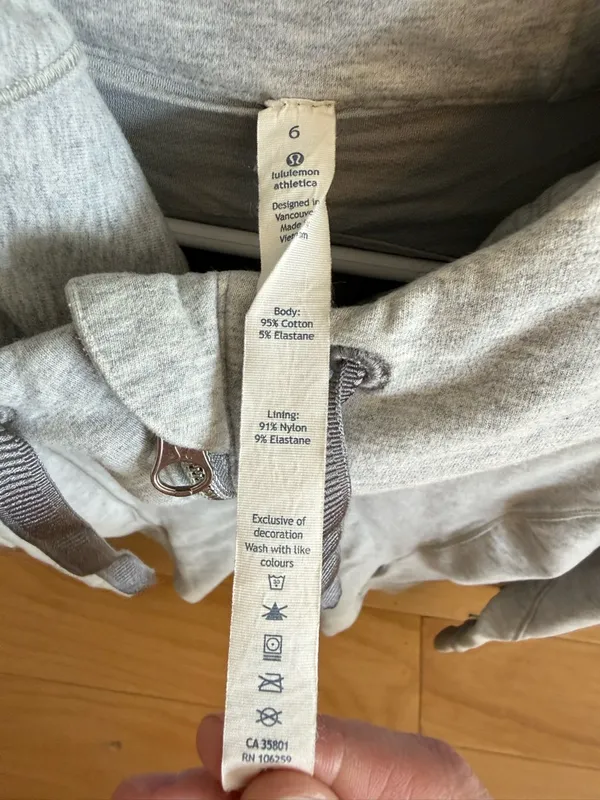 lululemon athletica Heather Light Gray Full-Zip Hooded Scuba Jacket - Image 5