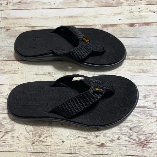 Teva Voya Flip Flop Sandals Black Women's Size 5 Cushion Comfort Thongs NWOT - Image 2