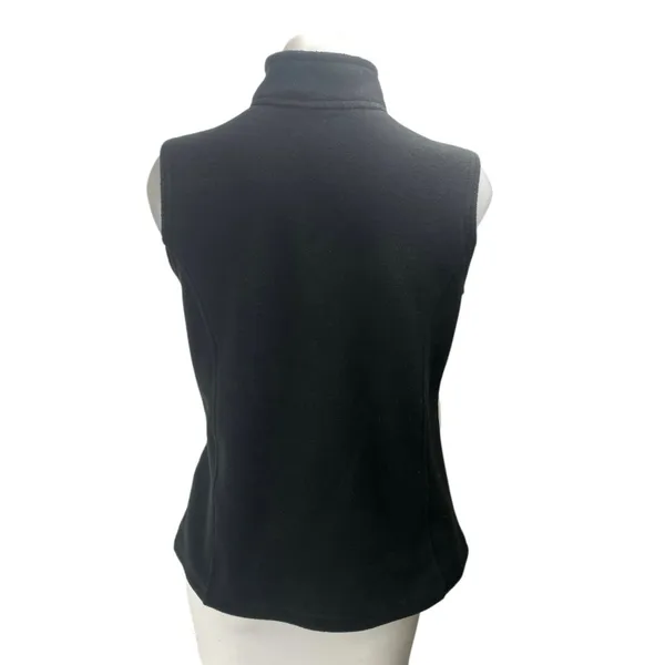 L.L.Bean Women's Black Sleeveless Turtleneck Full Zip Vest Coat Jacket Size M - Image 2