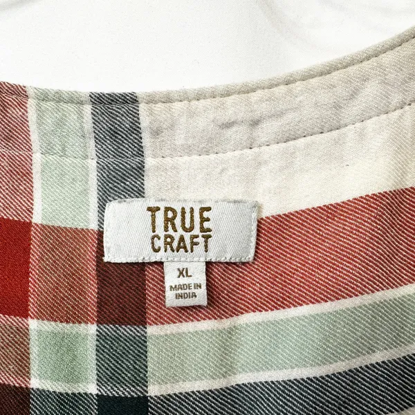 True Craft XL Tank Top Plaid Button Front Sleeveless Western Cowgirl Country 885 - Image 3