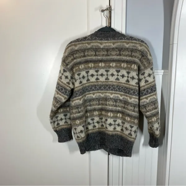 HELGA MARIN Chunky Iceland Wool Knitted‎ cardigan Sweater Nordic fisherman xs - Image 4