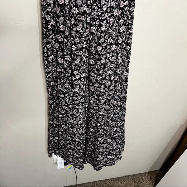 Maeve By Anthropologie Black Purple Ditzy Floral Belted Wide‎ Leg Jumpsuit - Image 11
