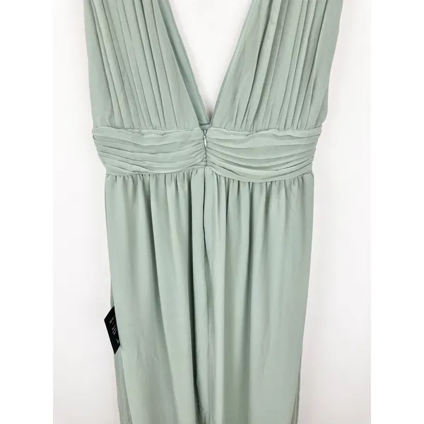 Lulus Heavenly Hues Sage Brush Maxi Dress Chiffon Bridesmaid Formal Medium NWT - Image 13