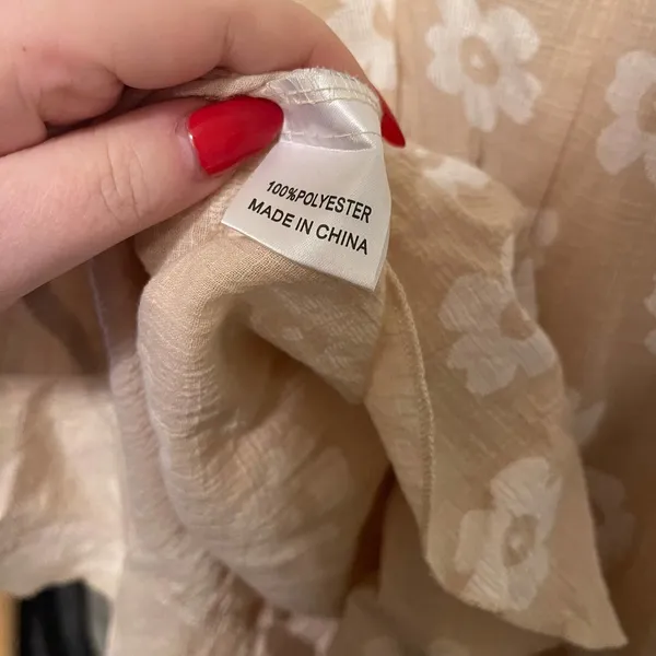 Princess Polly Cream and White Floral Wrap Mini Dress Size 6 - Image 5