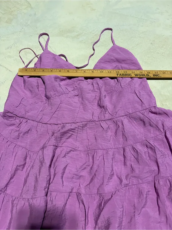Abercrombie & fitch Purple Tiered Spaghetti Strap Dress XLP - Image 4