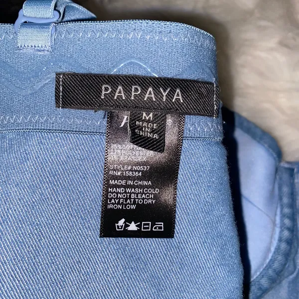 Papaya Blue Rhinestone Embellished Crop Top - Image 5