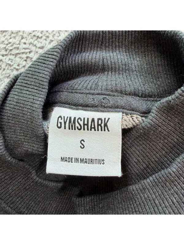 Gymshark Women’s Small Charcoal Cropped Oversized Crewneck Sweatshirt Minimal - Image 3
