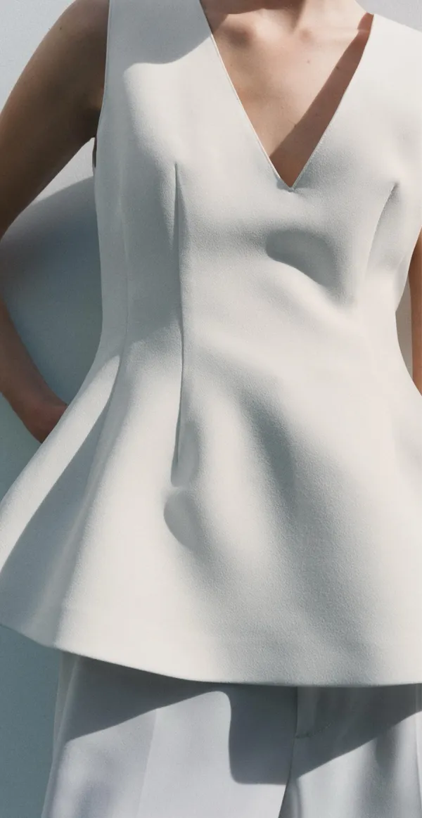 ZARA Peplum Top White - Image 2