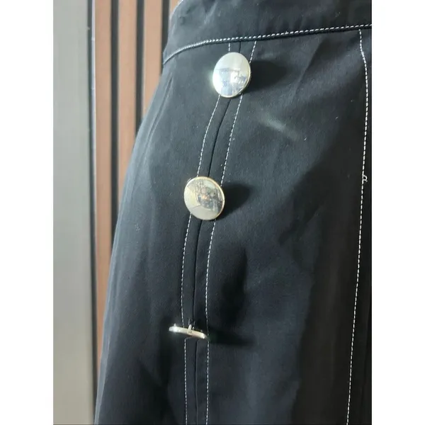 Zara Black Mini-Skirt with Suspenders size small - Image 3