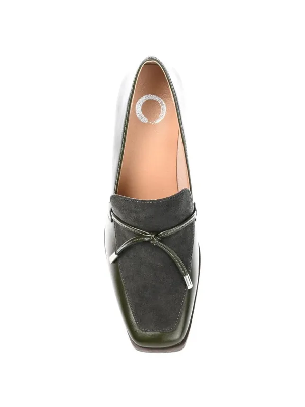 NWT Journee Collection Womens Crawford Block Heel Loafer Pumps Olive Green 7M - Image 3