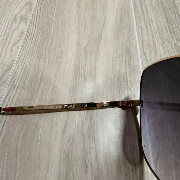Quay Australia‎ Stop and Stare Gold Aviator Sunglasses Purple Gradient Lens 126 - Image 8