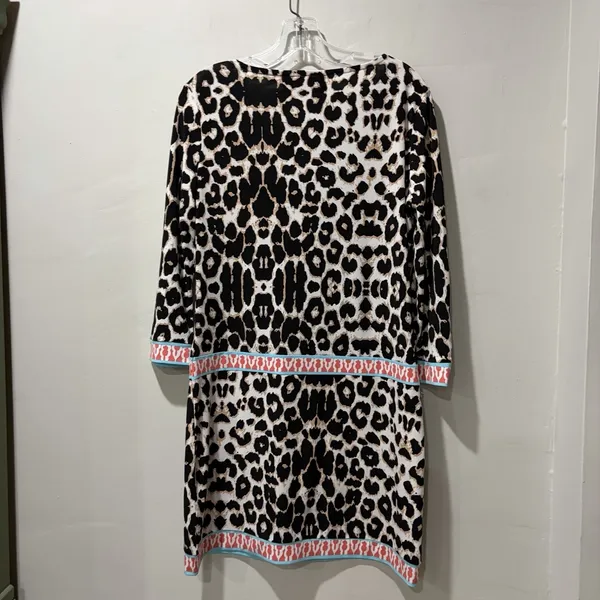 Macbeth Collection by Margaret‎ Josephs Sheath Dress Leopard Print Black Medium - Image 8