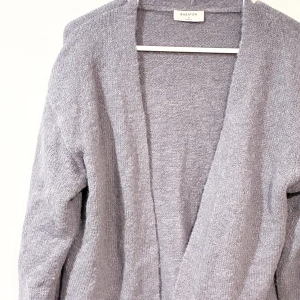 Babaton Light Purple Mohair Alpaca‎ Blend Open Front Sweater Cardigan Medium - Image 2