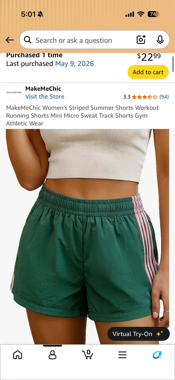 Green and pink athletic shorts Size L - Image 4