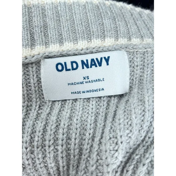Coquette Chunky Knit‎ Cardigan Blue Gray 100% Cotton Soft Girl Coastal Prep XS - Image 8