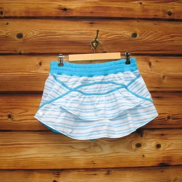 Lululemon Run: Track Attack Skirt Twin Stripe Spry Blue / Spry Blue - Image 6