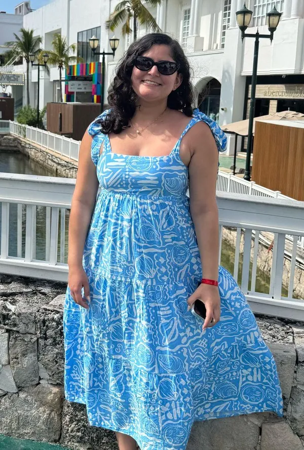Blu Pepper Blue Beachy Tie Strap Flowy Maxi Dress - Image 2