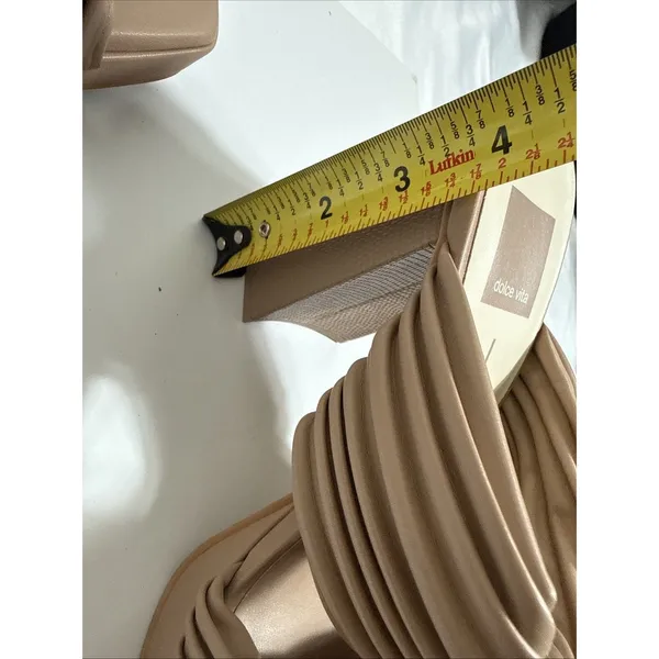 Dolce Vita Sandals Womens 7 Shoes Beige 4” Block Heels Slip On New Rubber Sole - Image 7