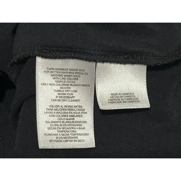 Jones New York Signature Women's Black V-Neck Short Sleeve Blouse Top Size L‎ - Image 5