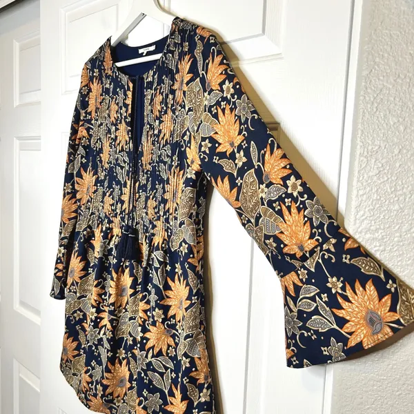 TULAROSA Audrey Floral‎ Print Smocked Bell Sleeve Mini Dress Size S - Image 3