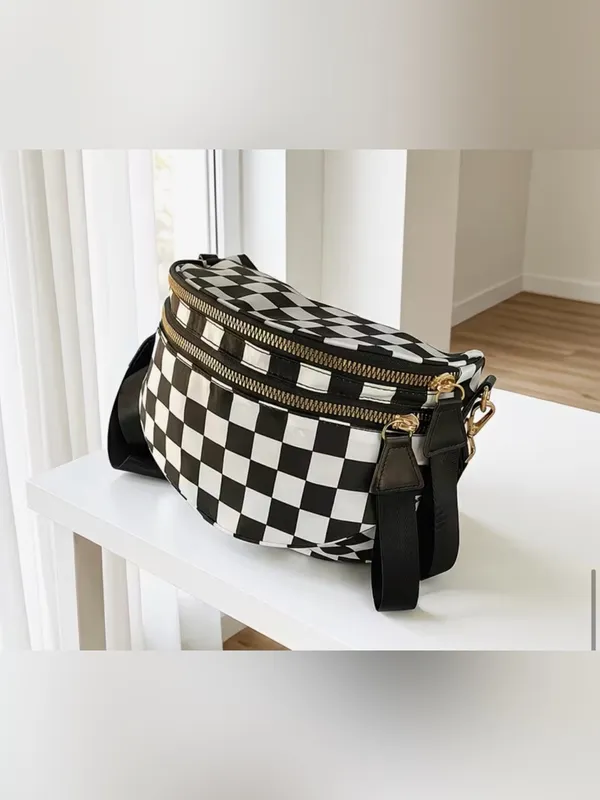 Checkerboard Black and White Crossbody - Image 2