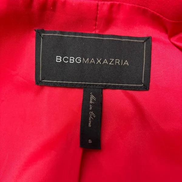 BCBGMaxAzria Bright Red Suit Jacket Sexy Tapered Crop Feminine‎ Size S - Image 6