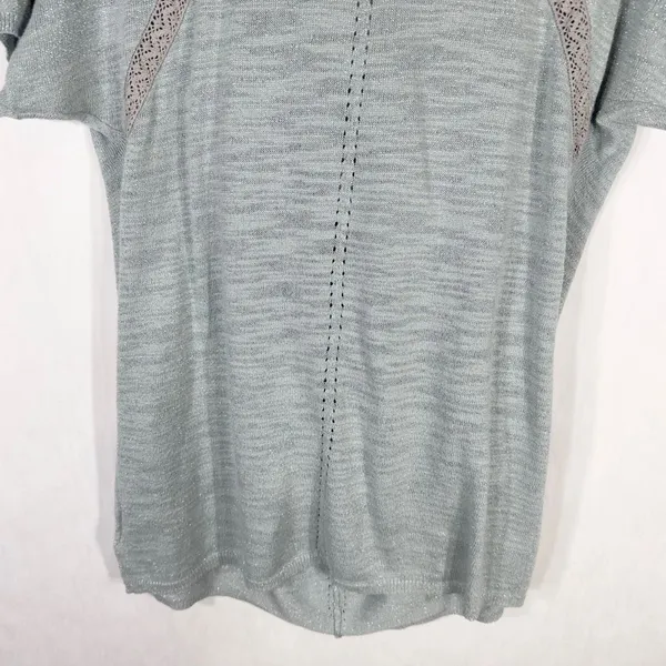 Anthropologie‎ Knitted Knotted Small Top Knit Sparkly Gray Blue Cowl Crochet 392 - Image 8