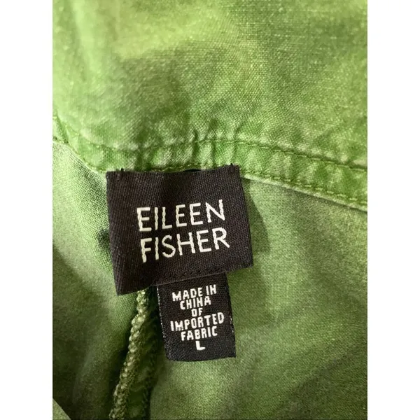 Eileen Fisher wide leg cropped pants green women's size large - Image 3