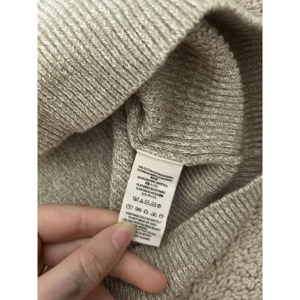 Free People Too Good Heathered Beige Knit Pullover Sweater Size Medium Cozy - Image 9