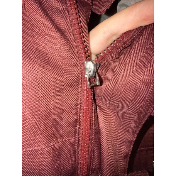 Burton‎ Dryride Women Burgundy Herringbone Snowboard Jacket Hooded Medium - Image 5