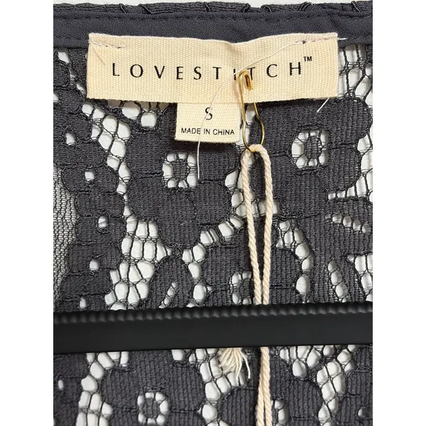 Lovestitch Black Love Letter Lace Mini Dress size Small NWT - Image 4