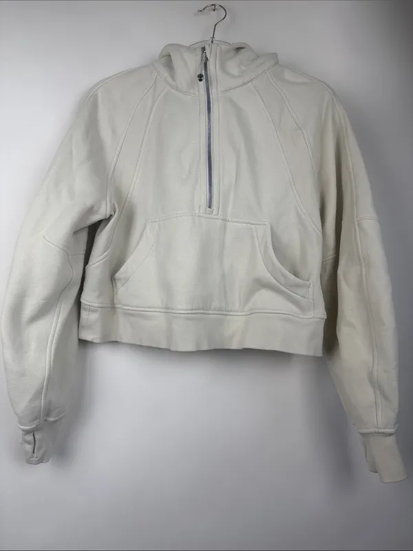 Lululemon Scuba Oversized Half-Zip Hoodie Sweatshirt Bone Size XS/S - Image 4