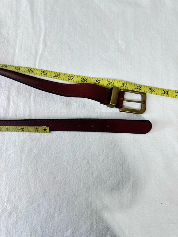 Harness Cowhide Vintage Leather Belt Womens Size 34 Brass Buckle Western Cowgirl - Image 8