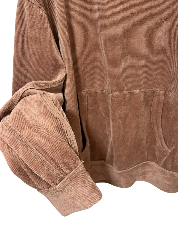 We The Free Preston Velour Pullover Sweatshirt Large Latte - Image 4