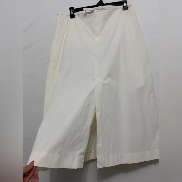 Banana Republic Size 12 Ivory Midi Skirt Cotton Blend A-Line Classic(A439)✨ - Image 5