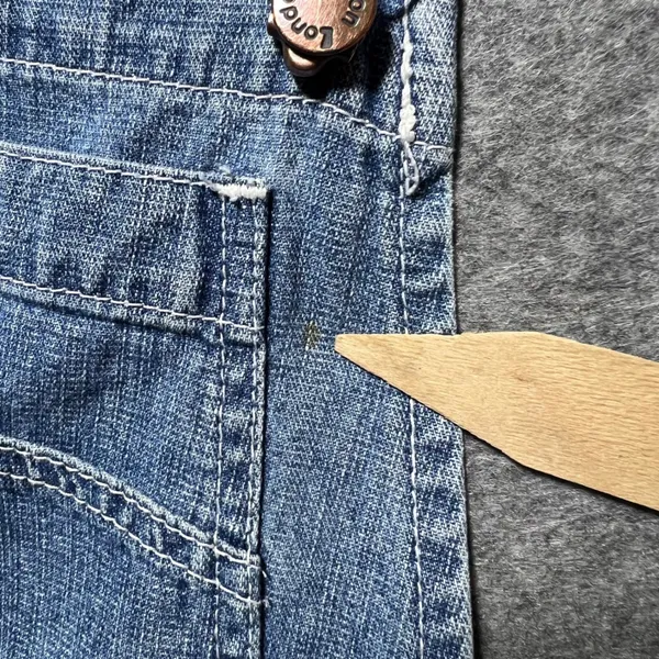 London London Vintage 90s Denim Skort Overalls Blue Mid Wash Size 11/12 - Image 2